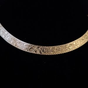 Vintage Monet Etched Omega Chain Necklace